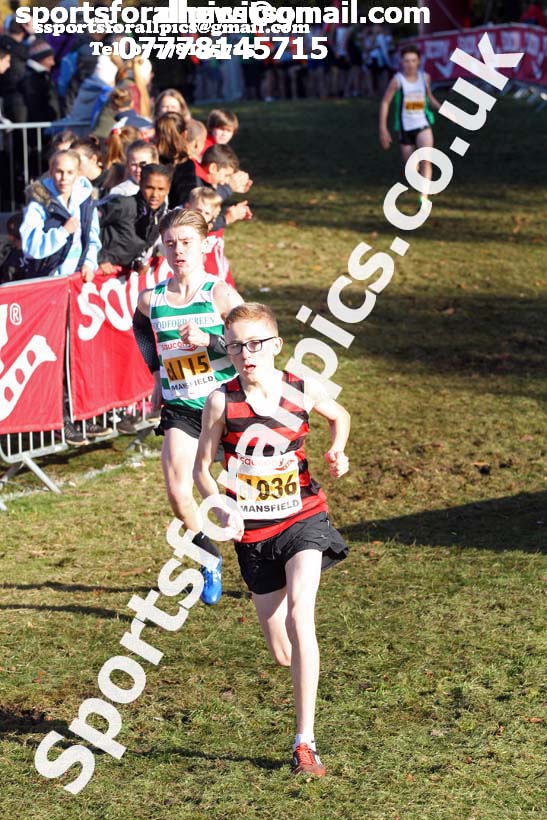 Boys under-15s National Cross Country Relay, Berry Hill Park, Mansfield. Photo:  David T. Hewitson/Sports for All Pics